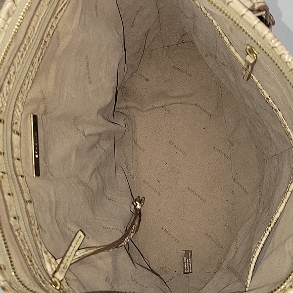 Large Brahmin Tan Croc Embossed Tote Shoulder Bag - Picture 10 of 14